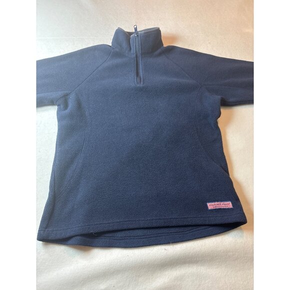 Vineyard Vines Navy Blue 100% Polyester Half-Zip Fleece Pullover Sweater S - Picture 2 of 12